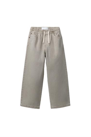 TWILL BAGGY TROUSERS - Stone by Zara