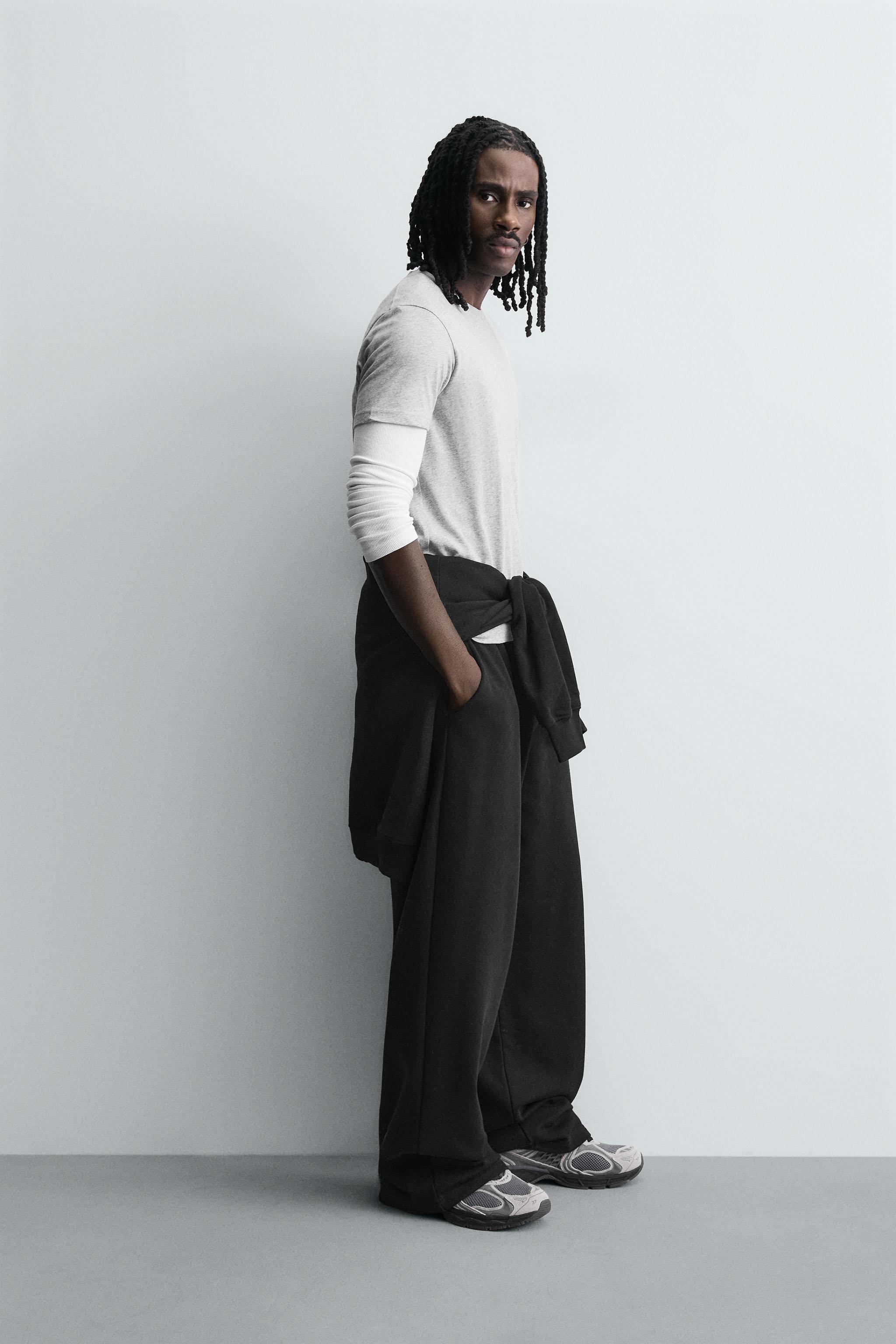 Мужские брюки Zara BASIC RELAXED FIT SWEATPANTS — фото 4