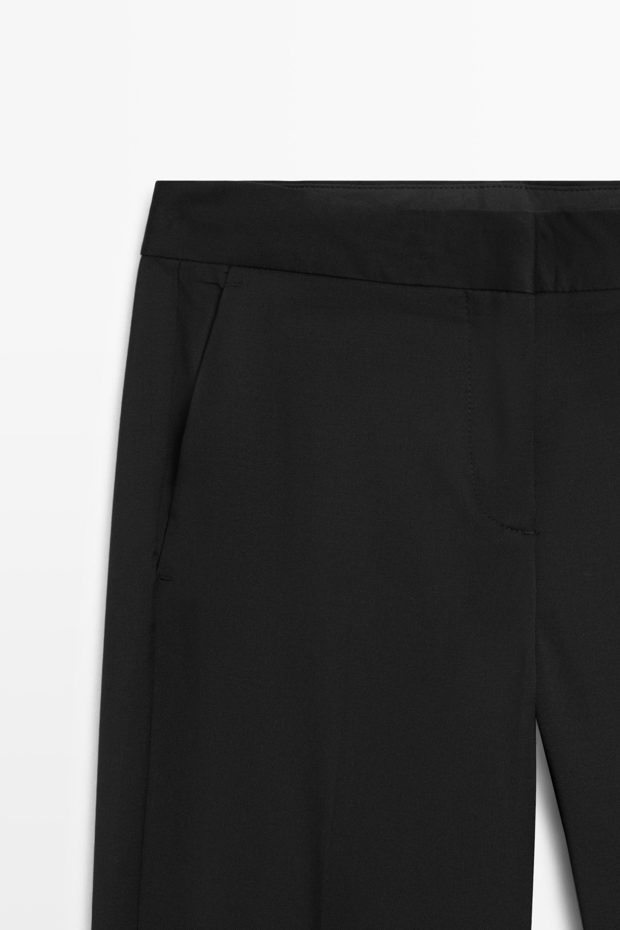 100% cool wool straight fit trousers