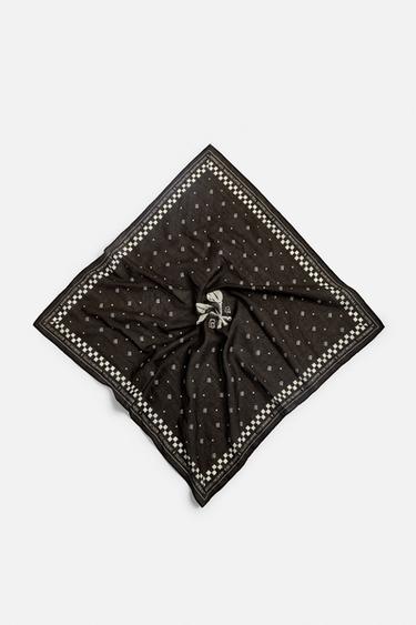 CONTRAST PRINT BANDANA - Dark brown by Zara