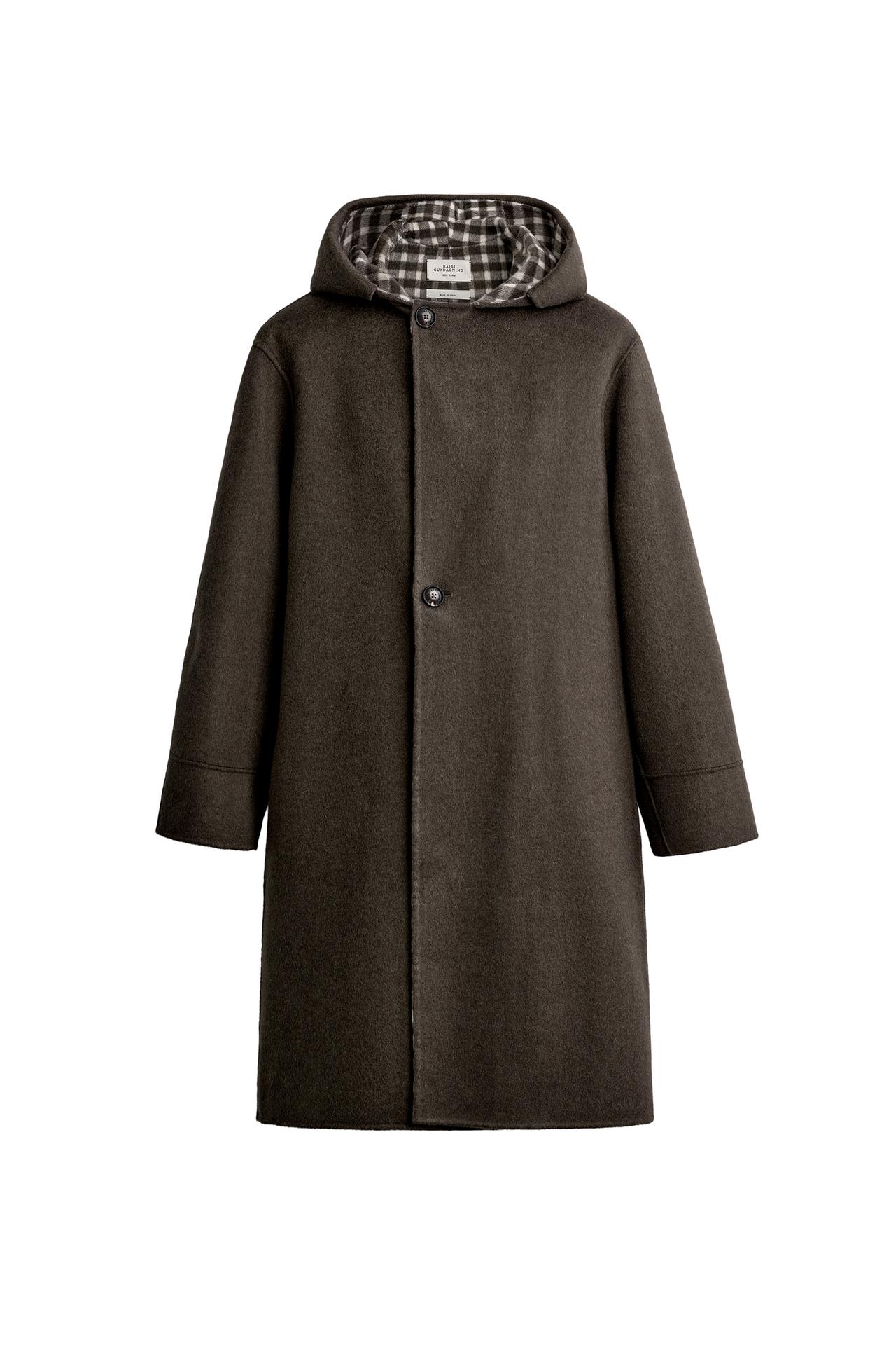 DOUBLE-FACED WOOL BLEND CHECKS COAT