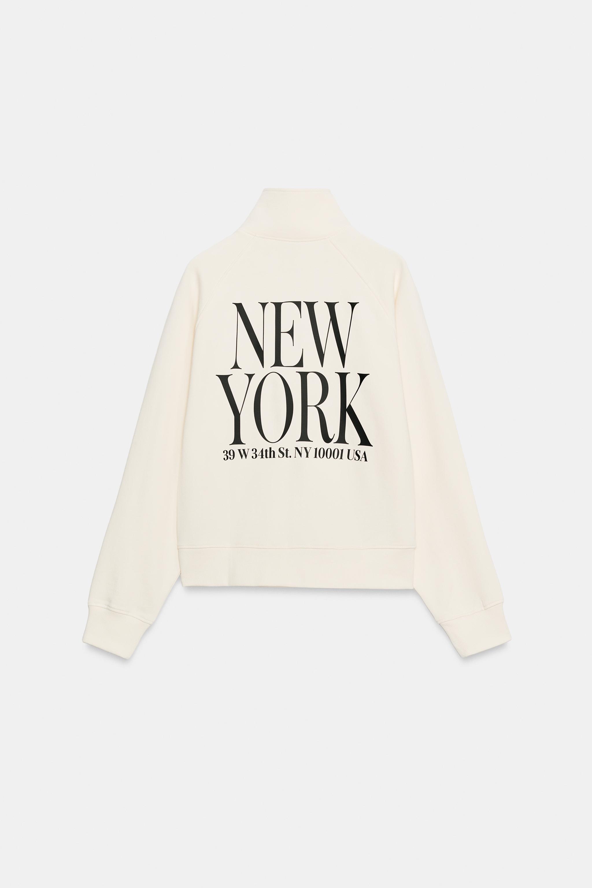Zara YAZILI FERMUARLI SWEATSHIRT görsel 8
