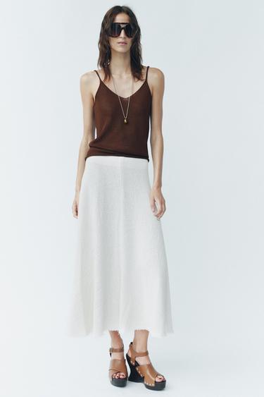 Zara STRAPPY KNIT TOP - Chocolate - Image 0