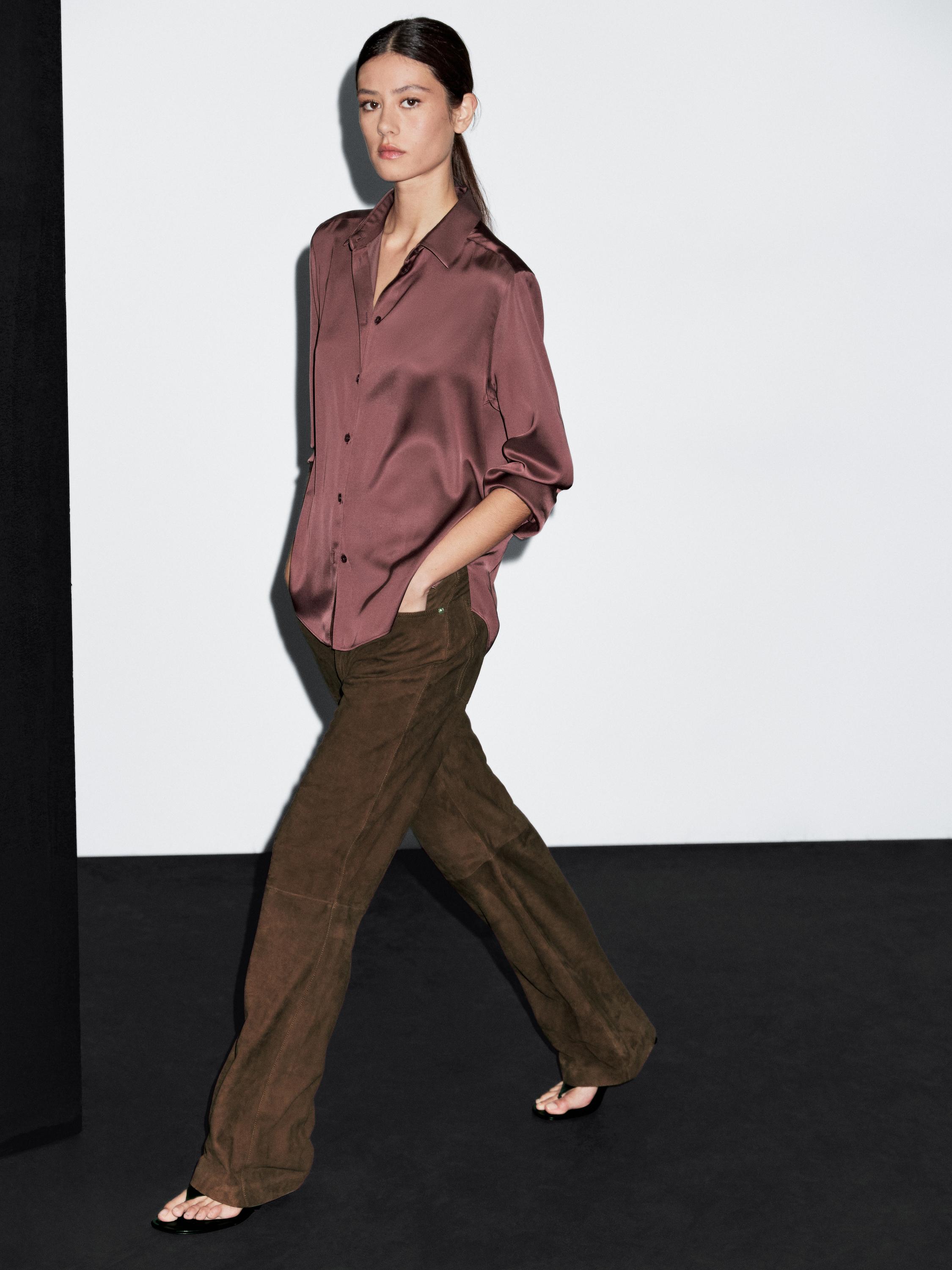 Flowing satin shirt