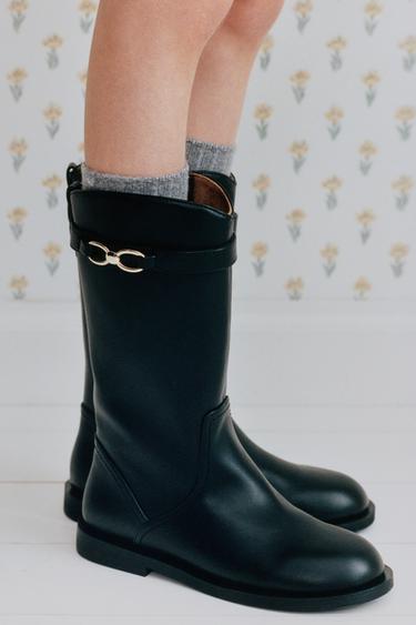 TALL BOOT WITH BUCKLE - Black by Zara - Image 0