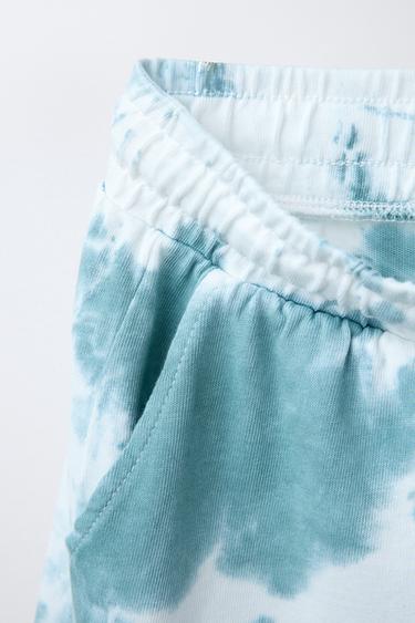 BERMUDA DE JOGGING TIE DYE - Bleu / Blanc de Zara - Image 2