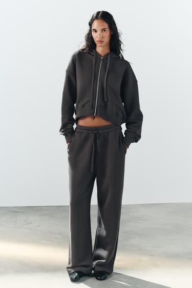 HOODIE WITH ZIP - Anthracite grey by Zara