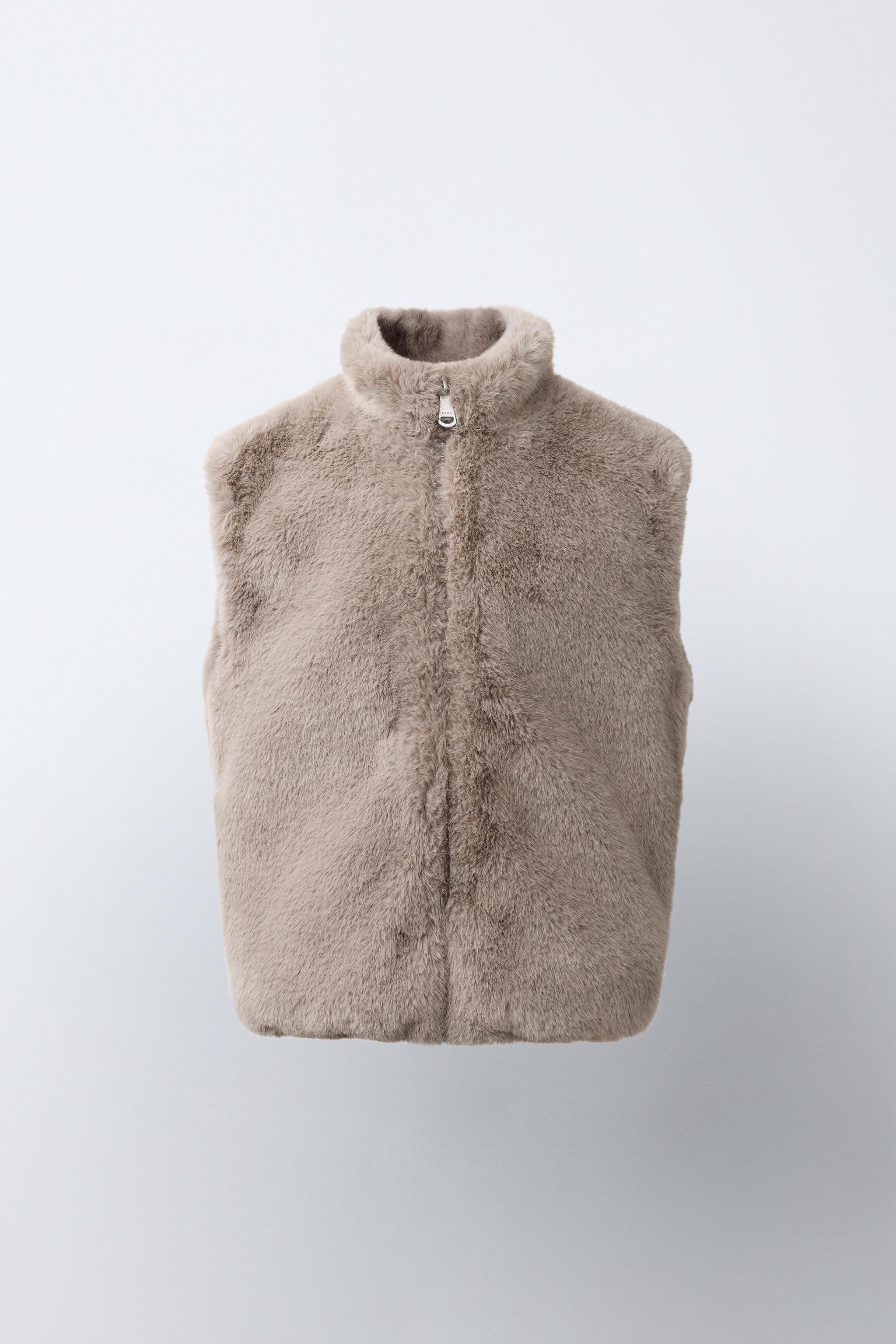 フェイクファーベスト - モールグレー | ZARA Japan / 日本