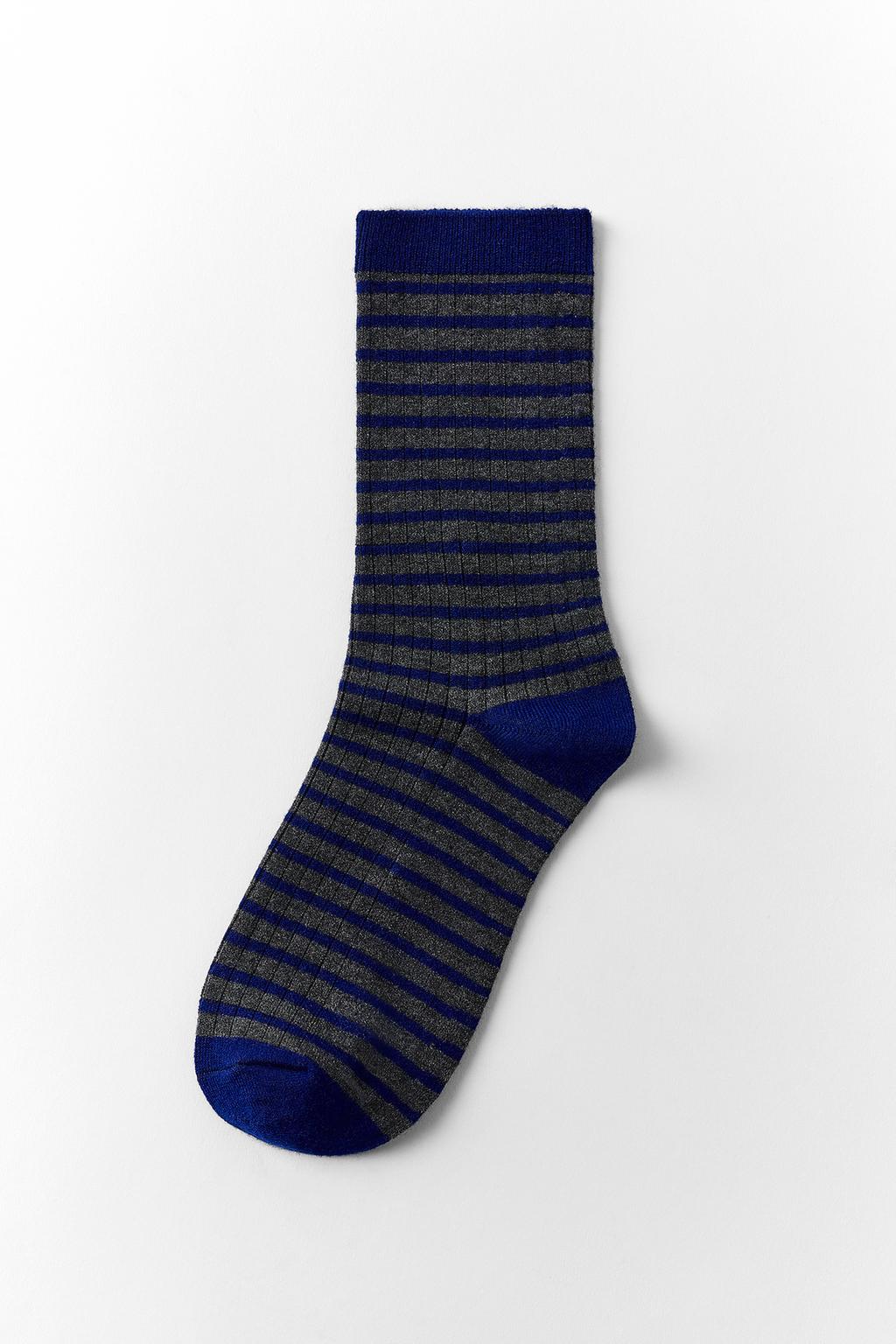 STRIPED RIBBED SOCKS