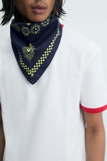 BANDANA À IMPRIMÉ GÉOMÉTRIQUE GRAPHIQUE - Bleu marine de Zara - Image 1