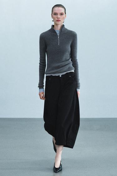 Zara Siyah - ZW COLLECTION CARROT FIT ORTA BEL DENIM BERMUDA