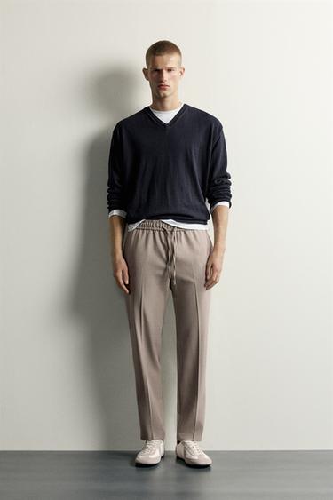 COMFORT JOGGER WAIST TROUSERS - camel by Zara