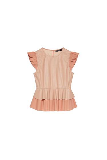 MATCHING FAUX LEATHER BLOUSE