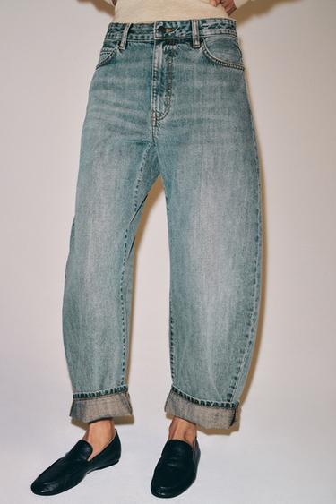 ZW COLLECTION CUFFED BALLOON JEANS — Mid-blue 2