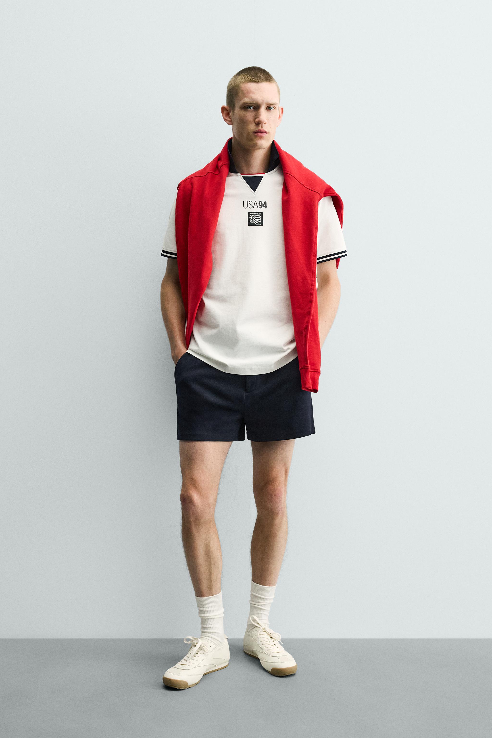 Мужские рубашки Zara USA 94 FIFA WORLD CUP™ FIFA CLASSICS CONTRAST POLO SHIRT