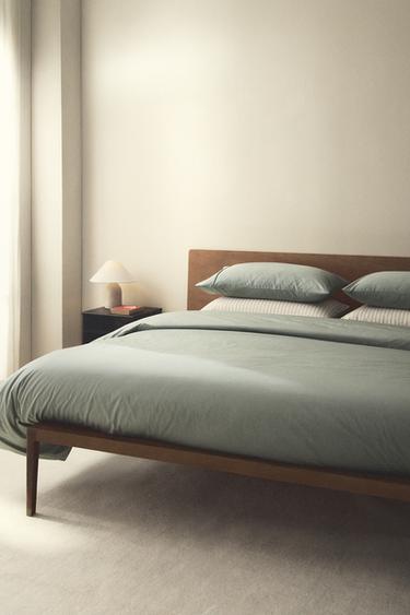 PERCALE DUVET COVER (300 THREAD COUNT) - Sea green by Zara