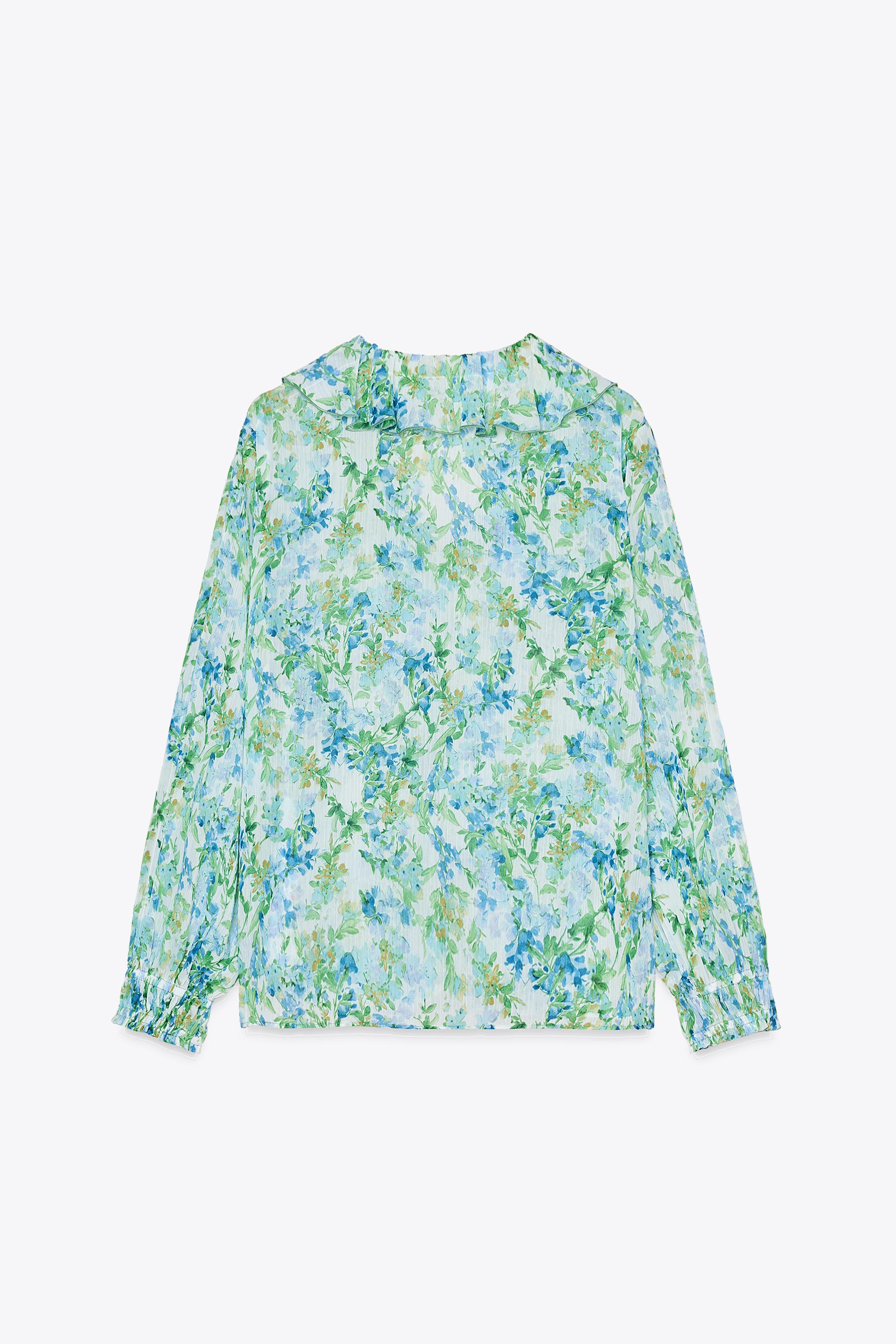 FLORAL PRINT SHIRT WITH RUFFLES - Multicolored | ZARA United