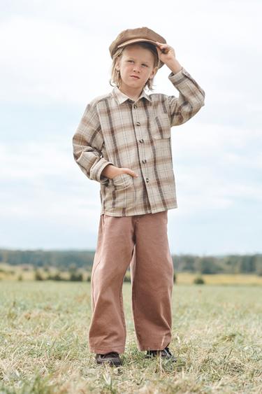 CHECK WOOL OVERSHIRT - LIMITED EDITION - camel by Zara