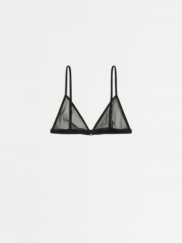 Bralette triangulo semitransparente mesh - Negro de Zara