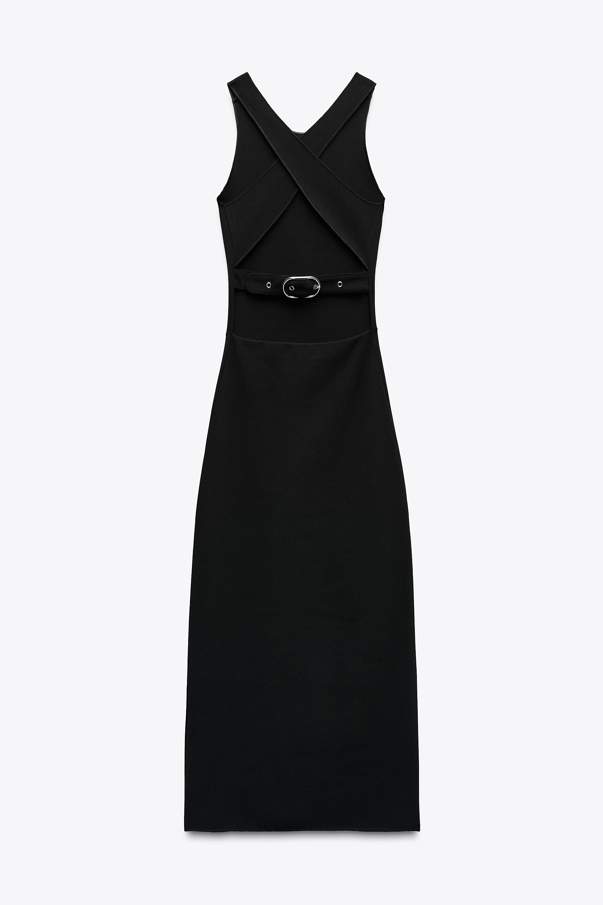 ストレッチ コンタリング バックルワンピース - ブラック | ZARA