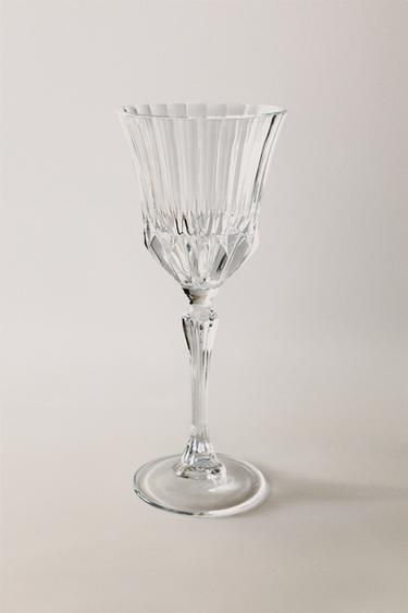 VERRE Á VIN CRISTALLIN EFFET TAILLÉ - Transparent de Zara