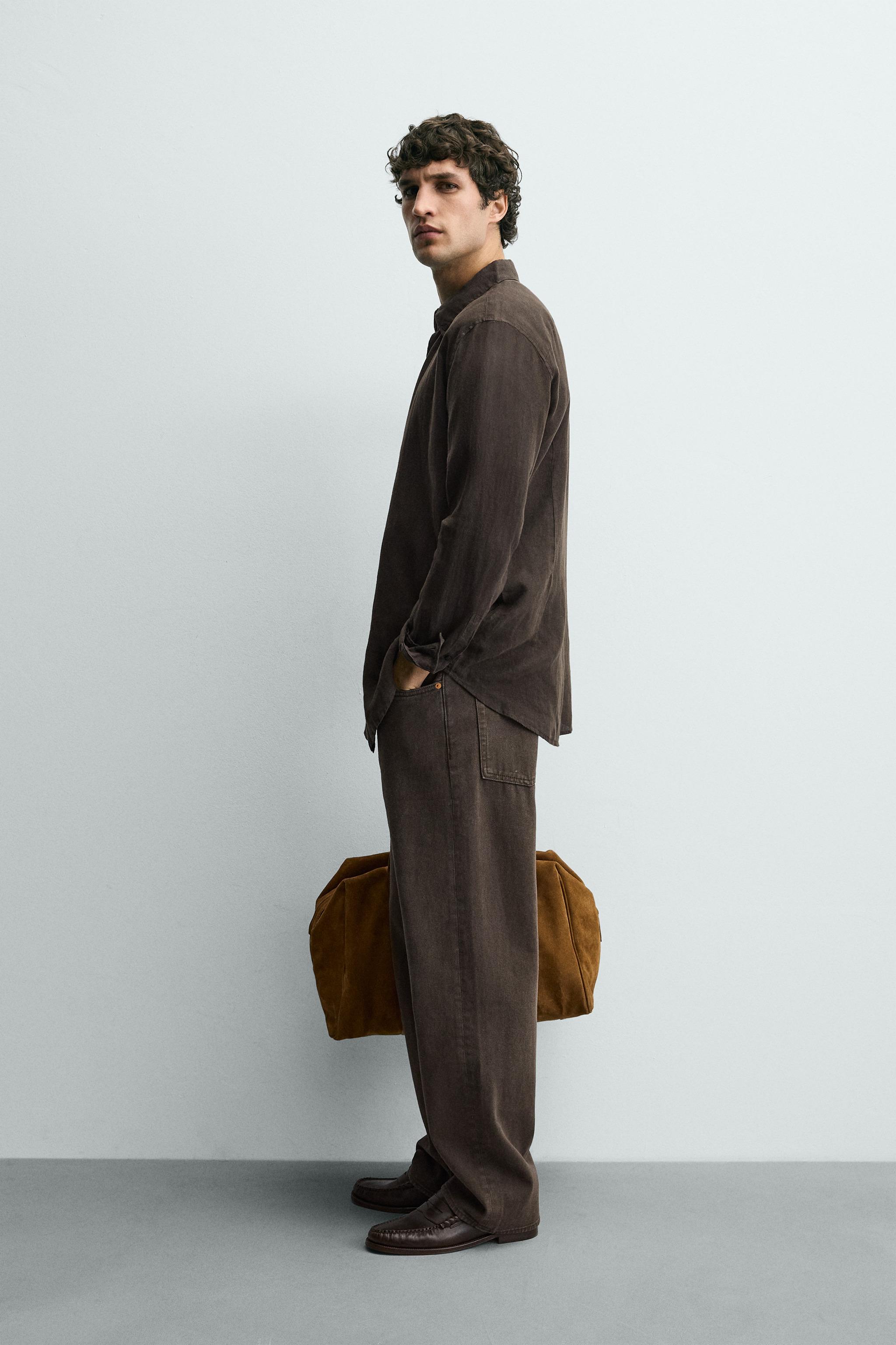 REGULAR FIT 100% LINEN SHIRT
