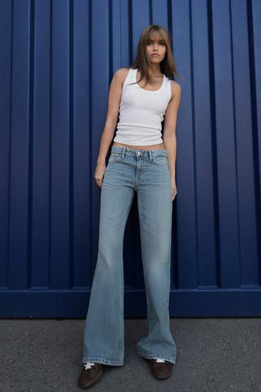 TRF LOW-RISE FLARE JEANS - Blue by Zara