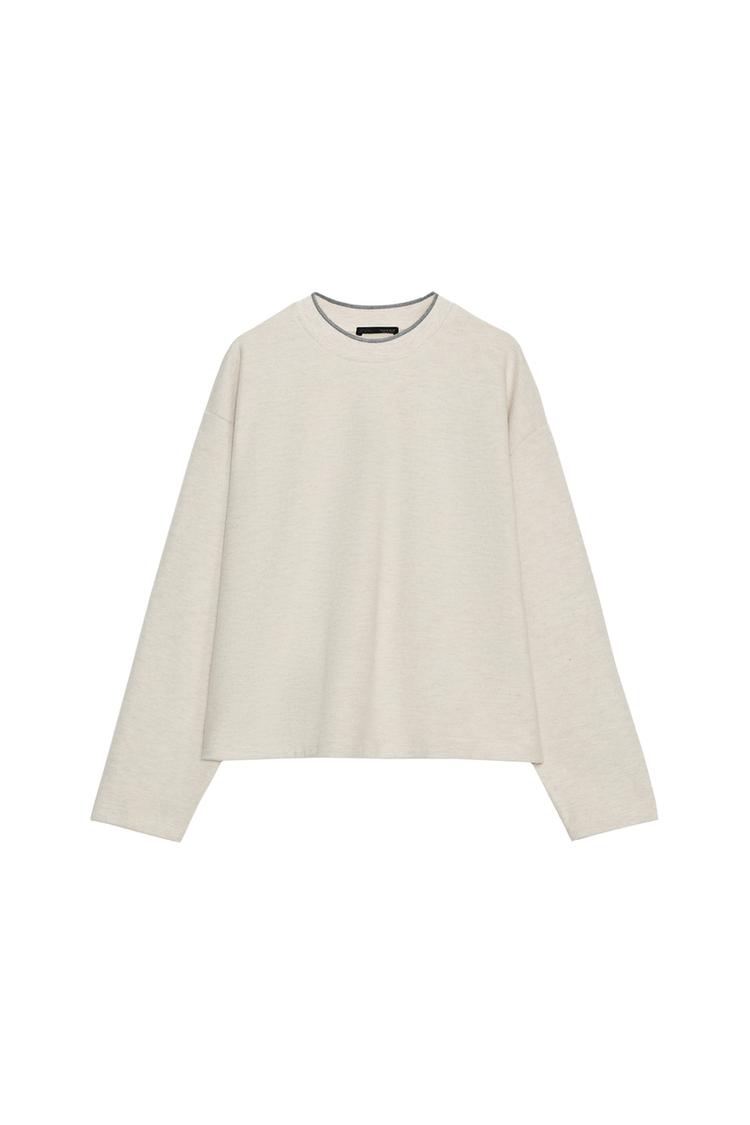 CONTRAST STRIPE SOFT SWEATSHIRT