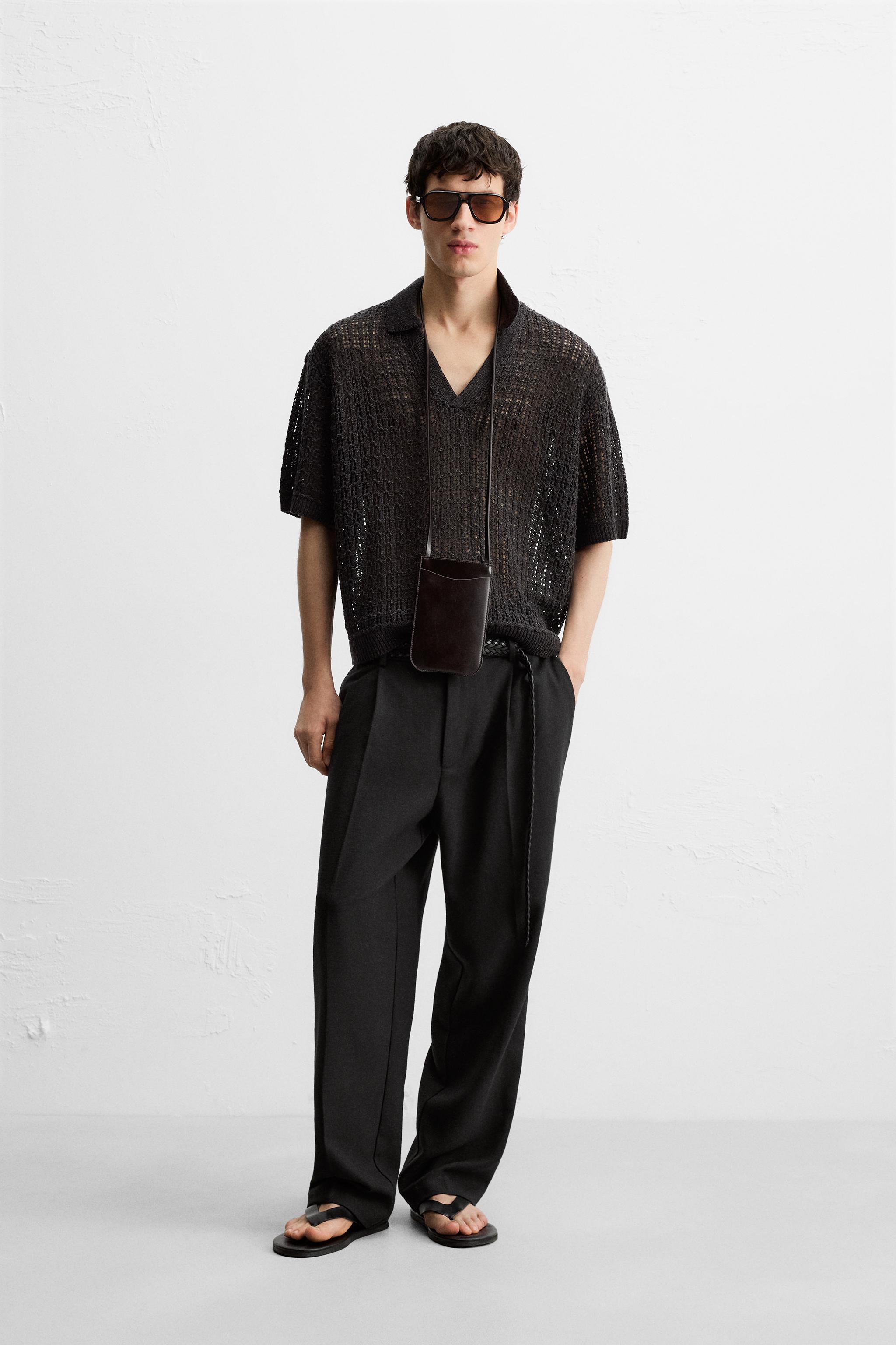 【ZARA】リブ編みニットポロシャツ 9598/450/526 ZARA】リブ編みニットポロシャツ 9598/450/526 (ZARA/ポロシャツ