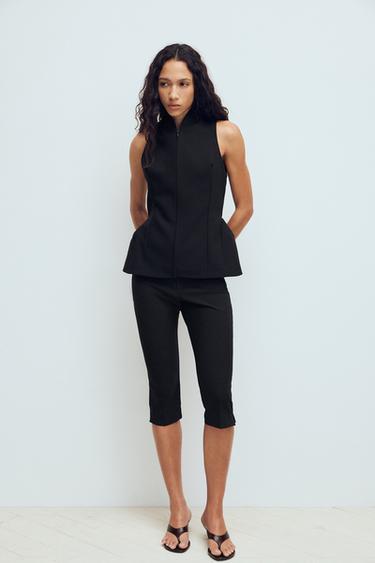 Zara TAILORED VOLUME VEST - Black