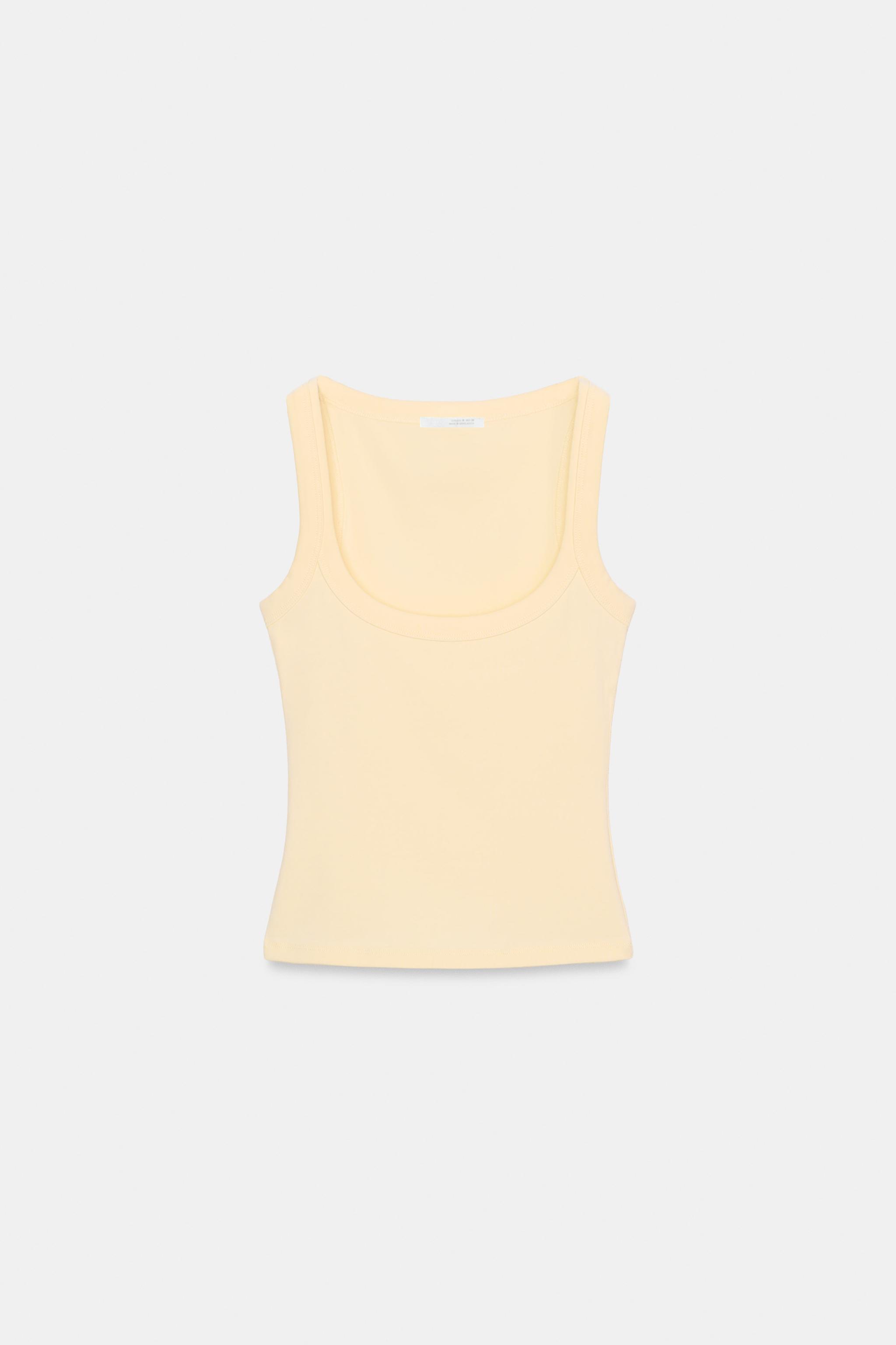 Zara KOLSUZ PAMUKLU T-SHIRT görsel 6
