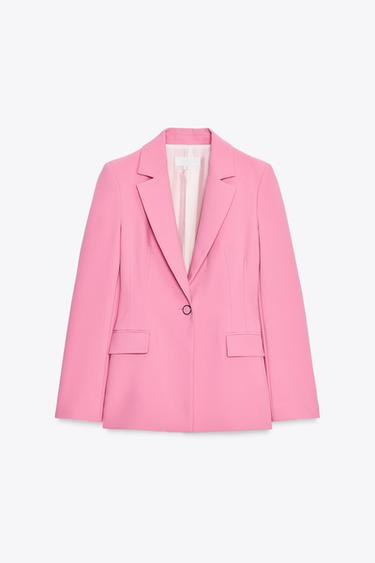 BLAZER ENTALLADA BOLSILLOS - Fucsia claro de Zara