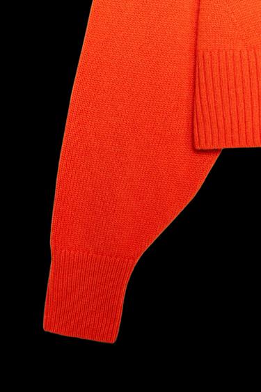 JERSEY 100% LANA HOMBRERAS - Naranja de Zara