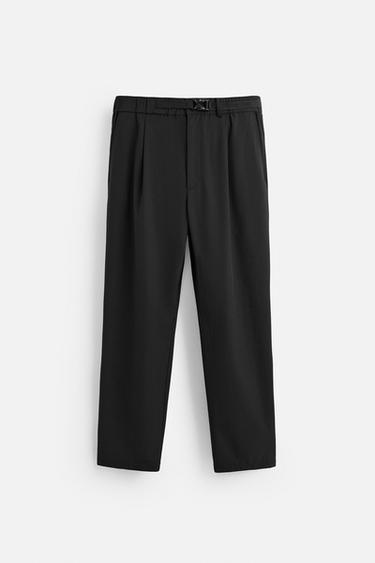 TECHNICAL TROUSERS WITH BELT - Black by Zara