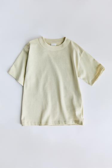 CAMISETA LISA COM ETIQUETA - Verde da Zara