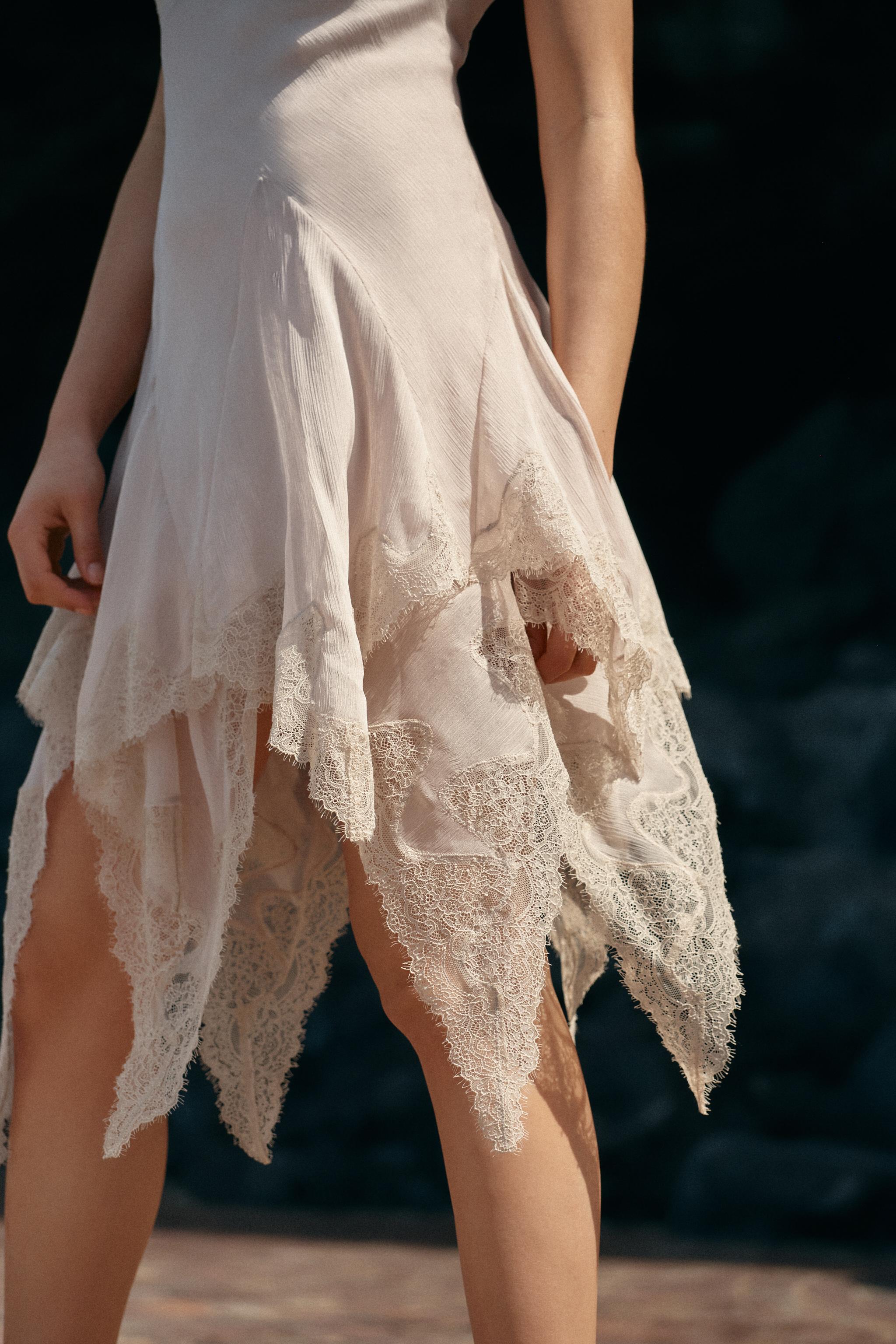 DRESS WITH MATCHING LACE - Chalk pink | ZARA Australia