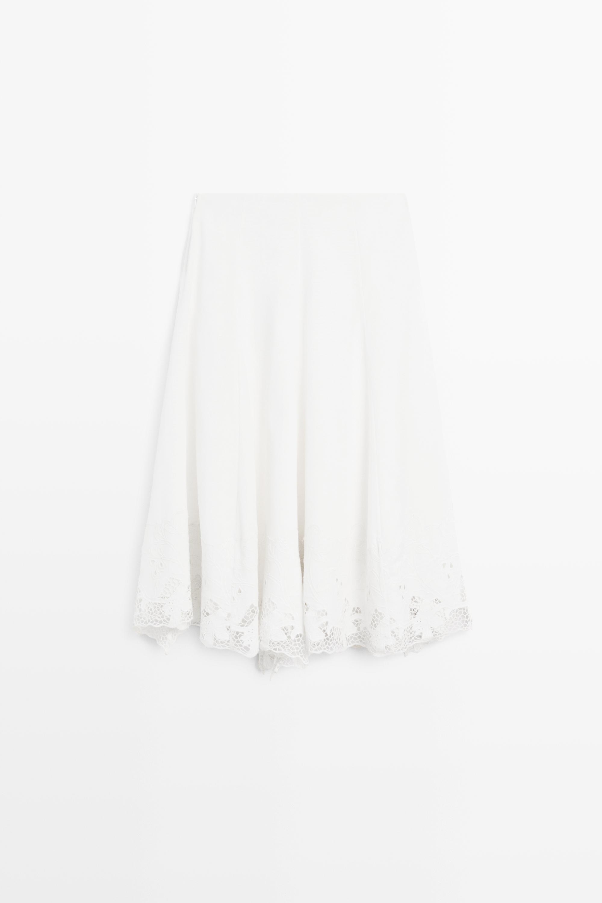 Flared midi skirt with embroidery