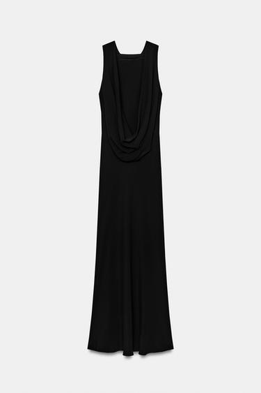 ZW COLLECTION DRAPED MIDI DRESS - Black by Zara - Image 6