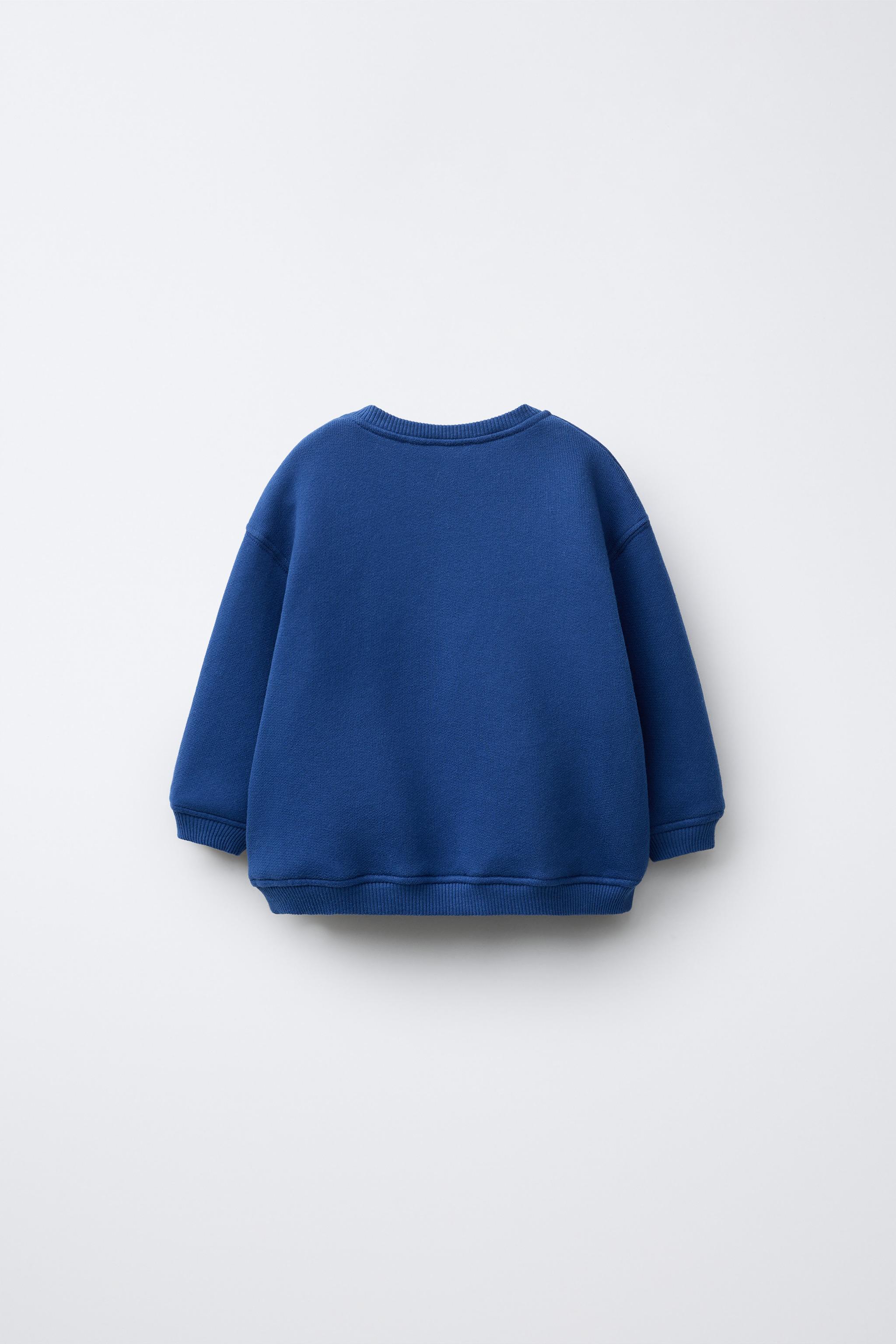 クマ柄プリントスウェットシャツ - ブルー | ZARA Japan / 日本
