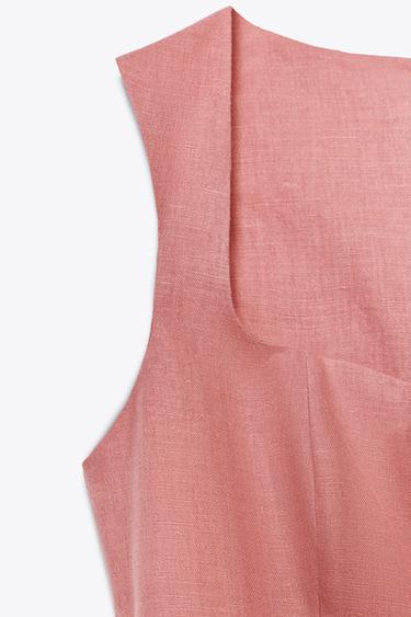 ROBE MIDI AVEC LIN - MARSALA de Zara - Image 7