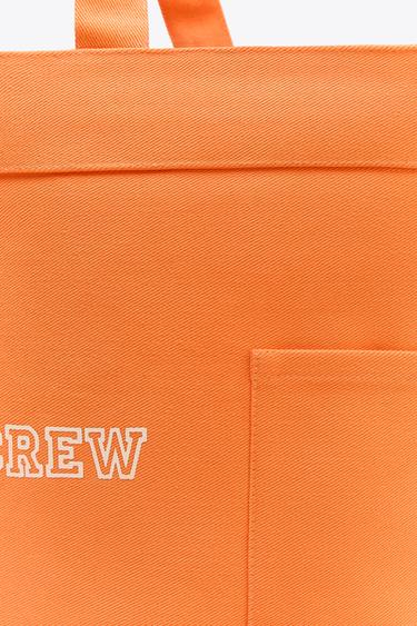 MAXI TWILL TOTE BAG - Orange by Zara - Image 3