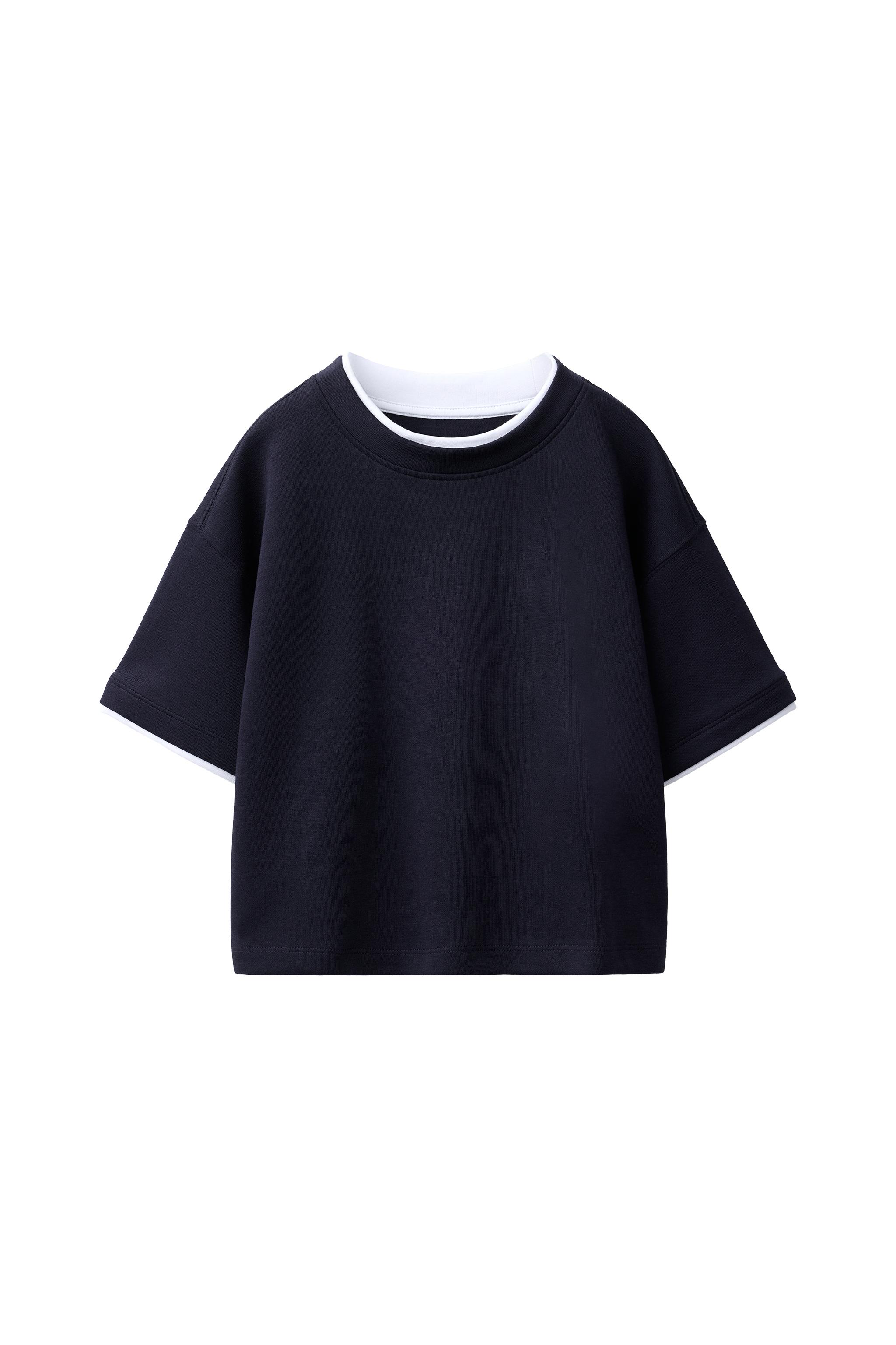 DOUBLE INTERLOCK T-SHIRT - Navy blue | ZARA United States