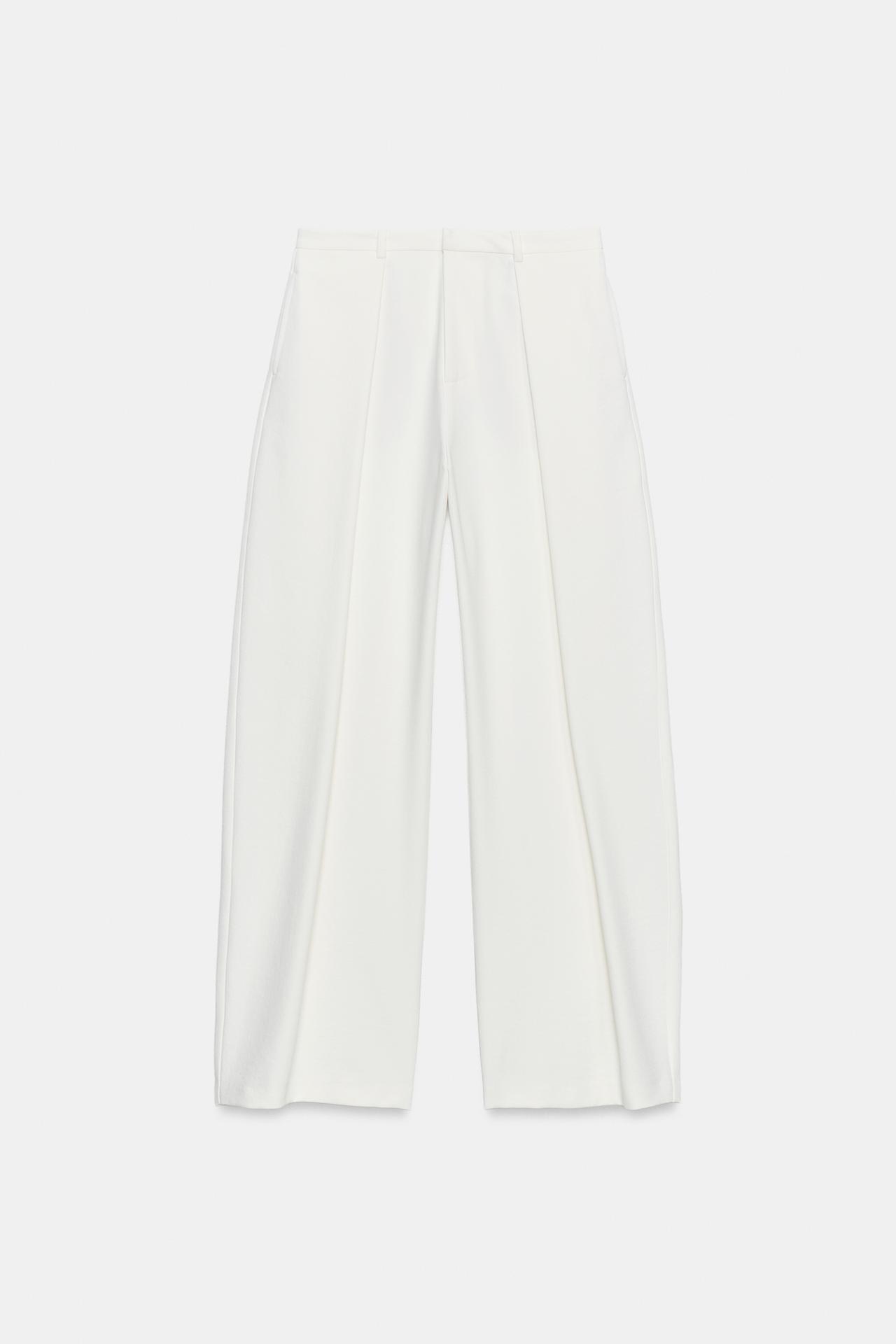 BARREL DARTED PANTS — Ecru