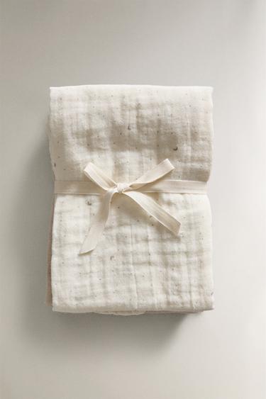 PACK OF MOON BABY MUSLIN CLOTHS (PACK OF 3) - Cream by Zara