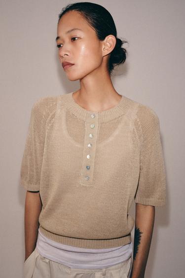 JERSEY PUNTO MANGA CORTA BOTONES - Arena de Zara