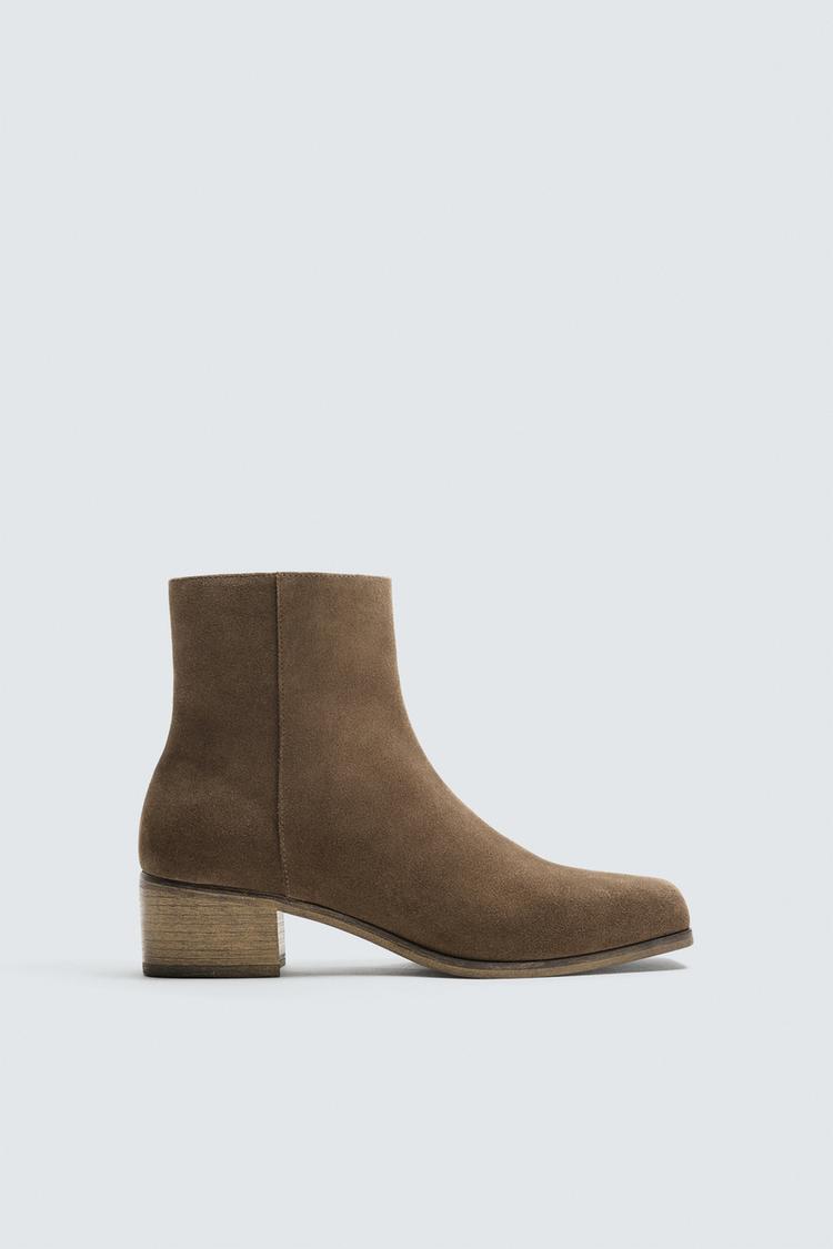 ZARA LEATHER HEELED BOOTS