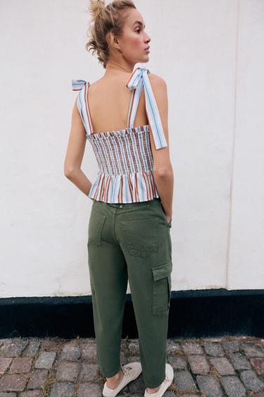 PANTALON CARGO TAILLE NORMALE - Kaki de Zara - Image 4