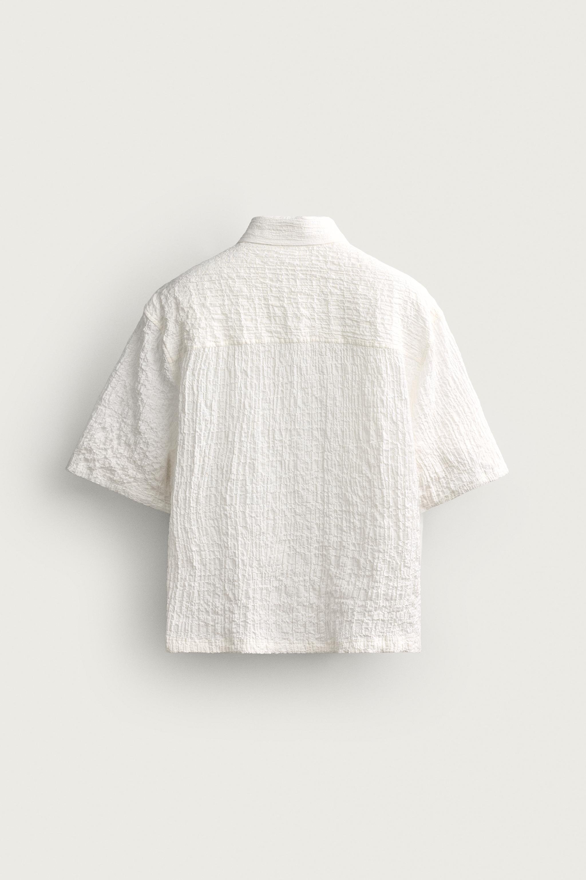 Zara RELAXED FIT RÖLYEF DOKULU GÖMLEK görsel 8