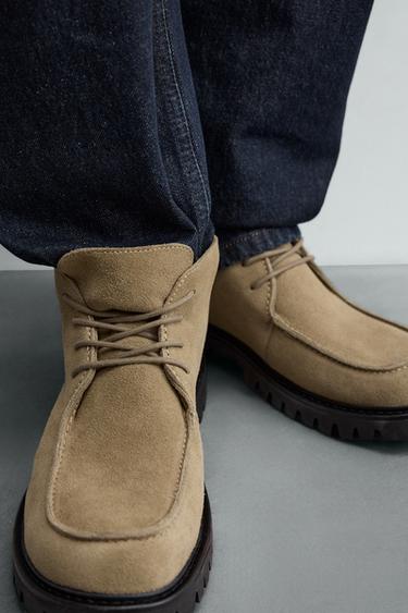 BOTTINES EN CUIR - Beige de Zara - Image 2