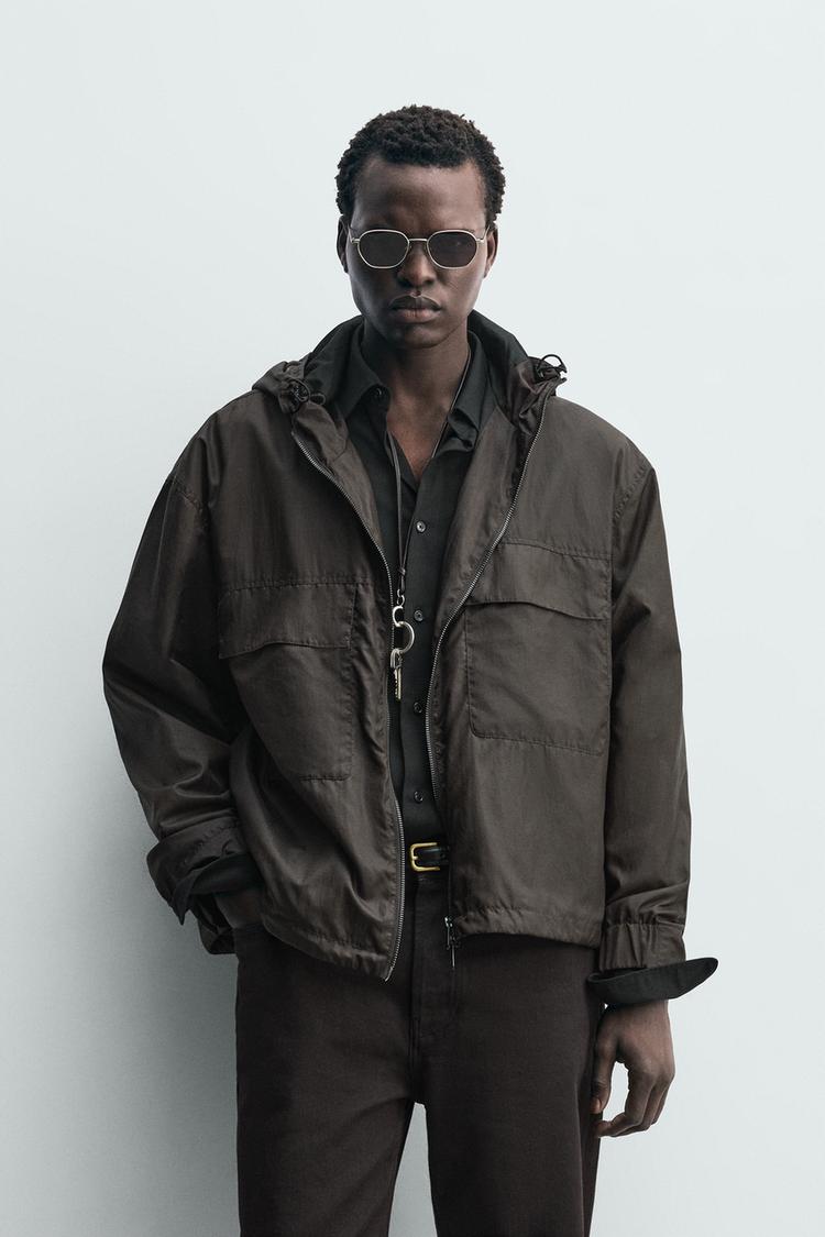 ZARA TECHNICAL HOODED JACKET